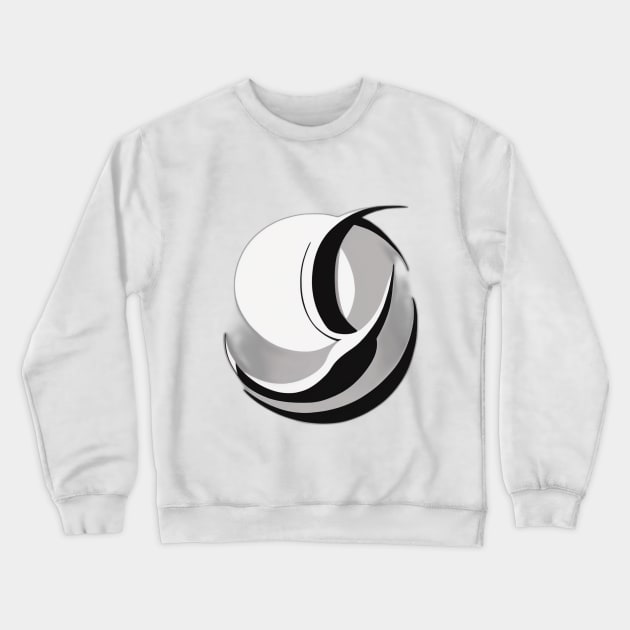 Crescent Moon White Shadow Silhouette Anime Style Collection No. 317 Crewneck Sweatshirt by cornelliusy